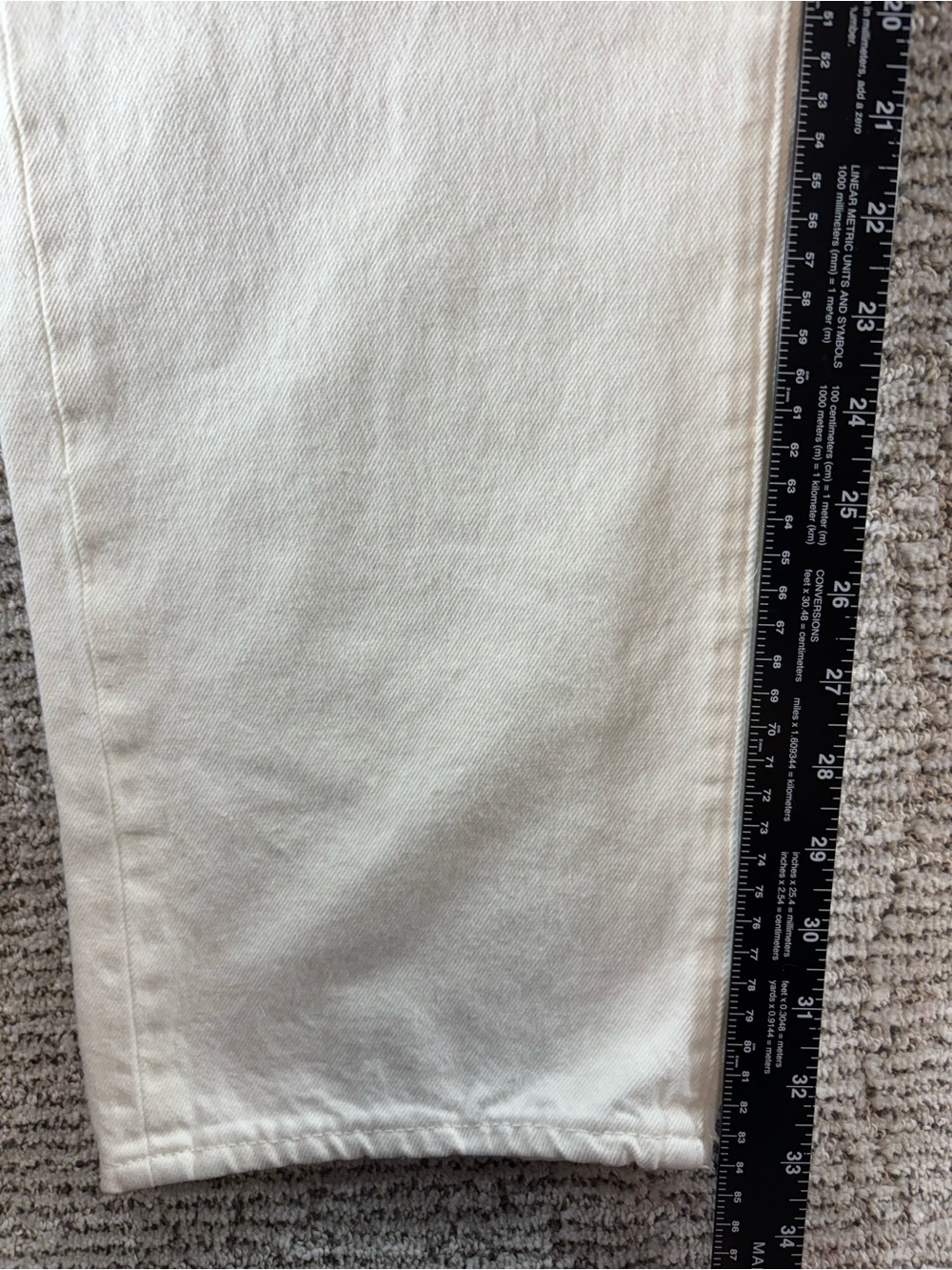 NEW Levi's x Denim Tears 501 Original Fit Men's 36/34 Cream Colored Jeans - Picture 4 of 14